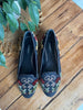Dolce & Gabbana grey flannel velvet floral print flat shoes size UK6.5/US8.5