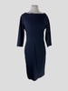 Donna Karan navy cotton blend 3/4 sleeve dress size UK12/US8