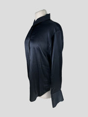Frame black silk blend long sleeve shirt size UK8/US4