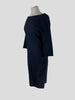 Donna Karan navy cotton blend 3/4 sleeve dress size UK12/US8