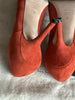 Pellico orange suede heels size UK6/US8