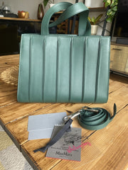 Max Mara green leather Whitney medium handbag