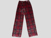 Ridley red check 100% silk straight leg relaxed trousers size UK12/US8