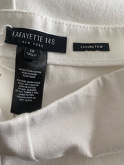 Lafayette 148 white cotton blend cropped trousers size UK14/US10