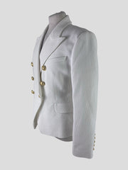 Balmain white 100% cotton blazer size UK14/US10