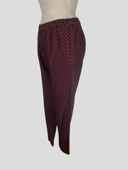 Dries Can Noten burgundy polka dot straight leg trousers size UK12/US8