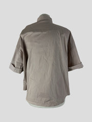 Brunello Cucinelli beige cotton blend shirt sleeve shirt size UK8/US4
