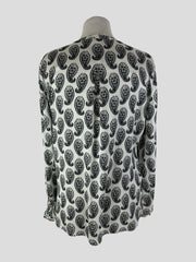 Kobi Halperin black & white silk blend blouse size UK10/US6