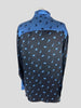 Luisa Cerano black & blue 100% silk blouse size UK14/US10