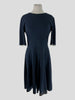 Jil Sandro navy short sleeve cotton blend dress size UK10/US6