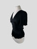 Gucci black short sleeve wrap top size UK6/US2