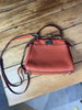 Fendi orange Peekaboo leather small handbag