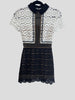 Self Portrait black & white lace short sleeve dress size UK4/US0