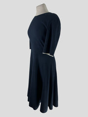 Jil Sandro navy short sleeve cotton blend dress size UK10/US6