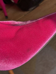 Balenciaga pink Knife velvet pull- on heels size UK6/US8