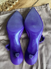 Gianvito Rossi purple leather pointed toe heels size UK7/US9