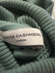 Cocoa Cashmere green 100% cashmere polo neck jumper size UK6/US2