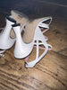 By Far white leather square toe heels size UK4/US6