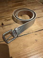 Stoned & Waisted silver 100% leather 100cm belt