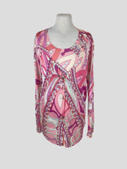 Emilio Pucci pink print 100% viscose twinset size UK10/US6