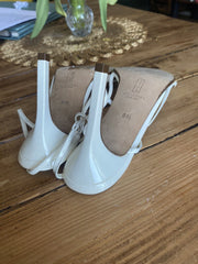 Gina white leather open toes heels size UK6.5/US8.5