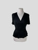 Gucci black short sleeve wrap top size UK6/US2