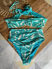 Self- Portrait green print bikini size UK10/US6