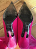 Balenciaga pink Knife velvet pull- on heels size UK6/US8