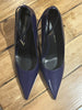 Liviana Conti purple leather pointy toe wedges size UK6/US8