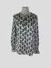 Kobi Halperin black & white silk blend blouse size UK10/US6