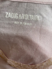 Zadig & Voltaire pink short sleeve top size UK8/US4