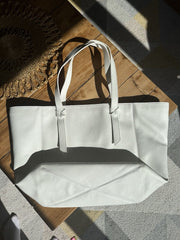 V By Townsley white vegan leather tote medium handbag