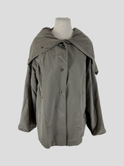 Max Mara taupe hooded oversized raincoat size UK12/US8