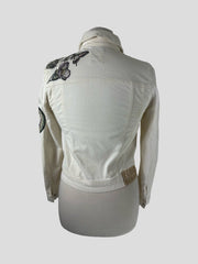 Zadig & Voltaire cream cotton blend jacket size UK8/US4