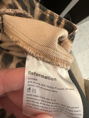 Reformation leopard print beige & black straight leg trousers size UK8/US4