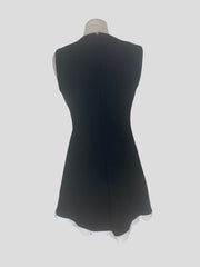 Victoria Beckham black & white 100% wool sleeveless dress size UK10/US6