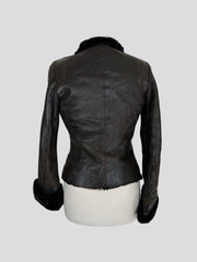 Joseph brown leather jacket size UK10/US6