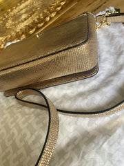 Diane Von Furstenberg gold leather crossbody small bag