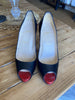 Christian Louboutin black leather peep toe heels size UK6.5/US8.5