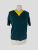 Celine green 100% wool short sleeve top size UK6/US2