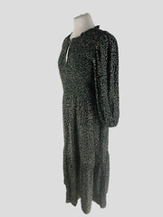 Wyse London green print midi dress size UK16/US12