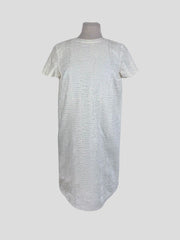 Brunello Cucinelli white cotton blend short sleeve dress size UK12/US8