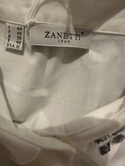 Zanetti white cotton blend long sleeve shirt size UK12/US8