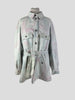 CHANEL light blue denim belted jacket size UK10/US6