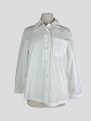 Prada white cotton long sleeve shirt size UK12/US8