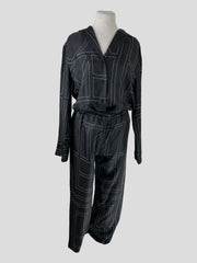 Toteme black & white 100% silk trouser & top set Size UK6/US2