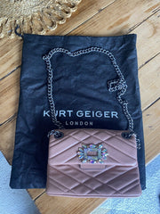 Kurt Geiger pink mini Mayfair embellished crossbody bag