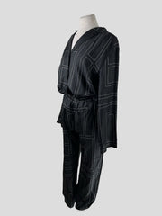 Toteme black & white 100% silk trouser & top set Size UK6/US2