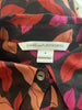 Diane Von Furstenberg black & pink 100% silk long sleeve blouse size UK12/US8