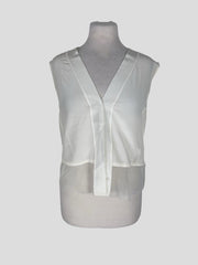 Sandro cream 100% silk sleeveless top size UK12/US8